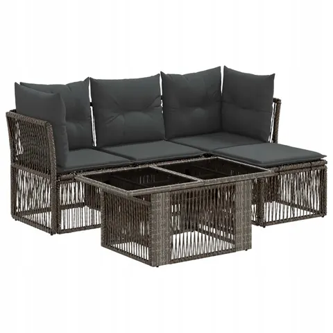 vidaXL Ensemble de canapé de jardin 5 pc Gris polyrotin – 546528 – image 1