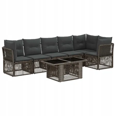 vidaXL Ensemble de canapé de jardin 7 pc Gris polyrotin – 546641 – image 1