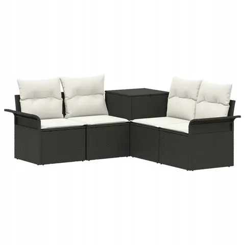 vidaXL Ensemble de Canapés 5 pc Noir et blanc crème – 873821 – image 1