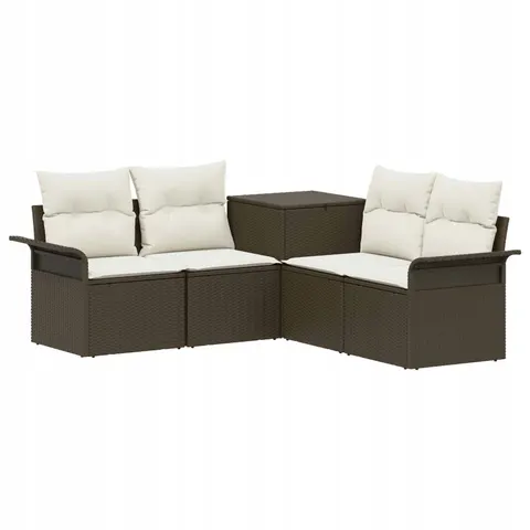 vidaXL Ensemble de Canapés 5 pc Marron et crème blanche – 873869 – image 1