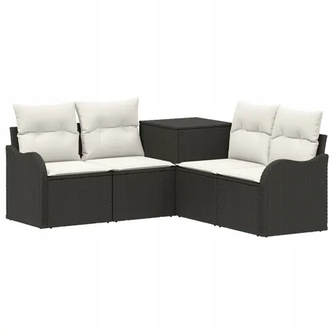 vidaXL Ensemble de Canapés 5 pc Noir et blanc crème – 874026 – image 1
