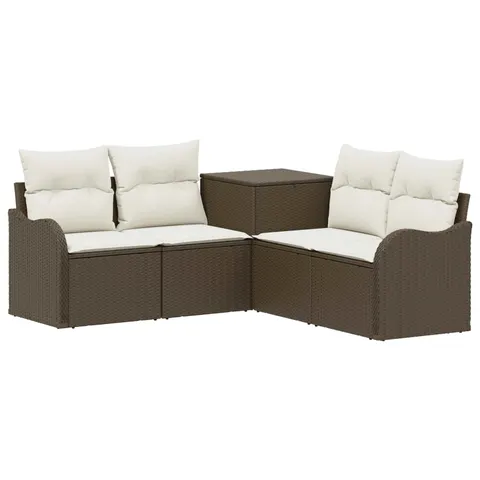 vidaXL Ensemble de Canapés 5 pc Marron et crème blanche – 874040 – image 1