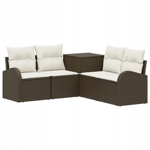 vidaXL Ensemble de Canapés 5 pc Marron et crème blanche – 874248 – image 1