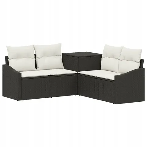 vidaXL Ensemble de Canapés 5 pc Noir et blanc crème – 874620 – image 1