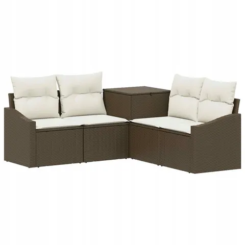 vidaXL Ensemble de Canapés 5 pc Marron et crème blanche – 874668 – image 1