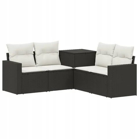 vidaXL Ensemble de Canapés 5 pc Noir et blanc crème – 875023 – image 1