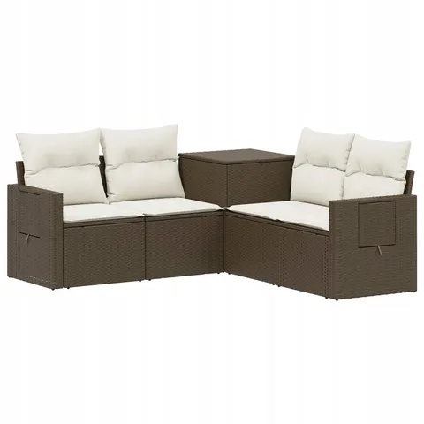 vidaXL Ensemble de Canapés 5 pc Marron et crème blanche – 875245 – image 1