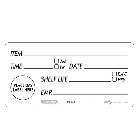 50 X 100mm Removable Shelf Life Label (500) – image 1
