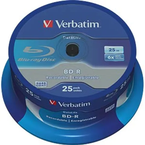 BD-R 25GB 6X WHITE BLUE SURFACE Spindle – afbeelding 1