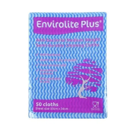 Envirolite Plus Folded Cleaning Cloths Blue (10x50) – image 1