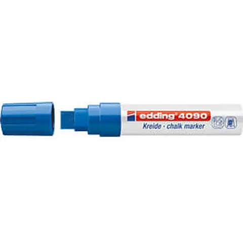 Edding 4090 Window marker Krijt Marker blauw – afbeelding 1