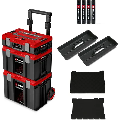 Werkzeugkoffer EINHELL "Einhell E-Case 3-teilig", schwarz rot, B:40,3cm H:70cm T:44,4cm, 1x E-Case L SEALED, 1x E-Case M SEALED, 1x E-Case S-F SEALED, Aufbewahr – Bild 1