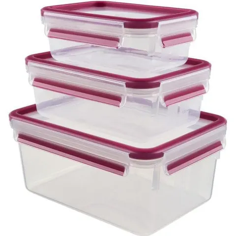 Aufbewahrungssystem EMSA, rosa (rosa, transparent), Kunststoff, Lebensmittelaufbewahrungsbehälter, Aufbewahrungssystem rosa, transparent Einheitsgrösse – Bild 1