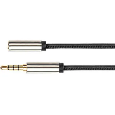 Python Audiokabel 4-pol. Klinkenst. an Buchse schwarz 1m – Bild 1