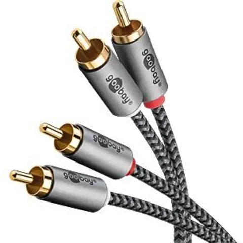 Goobay Plus Stereo-Cinchkabel, 0.5 m – Schwarz – Bild 1
