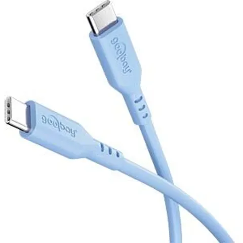 Goobay USB-C™-Silikonkabel, 1,5 m, blau – Bild 1