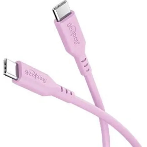 Goobay USB-C™-Silikonkabel, 1,5 m, Pink – Bild 1