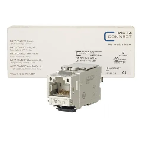 METZ CONNECT BTR 130B21-Z - CAT.6A Module K 180° Jack, single – image 1