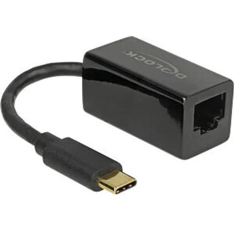 DELOCK Adapter SuperSpeed USB-C St > Gigabit LAN komp. schw. – Bild 1