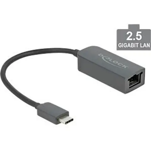 DeLOCK Thunderbolt 3 zu 2.5GBase-T Netzwerkadapter, schwarz – Bild 1