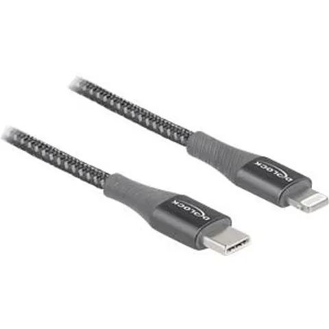 Delock Daten- und Ladekabel USB Type-C,lightning, grau 1m – Bild 1
