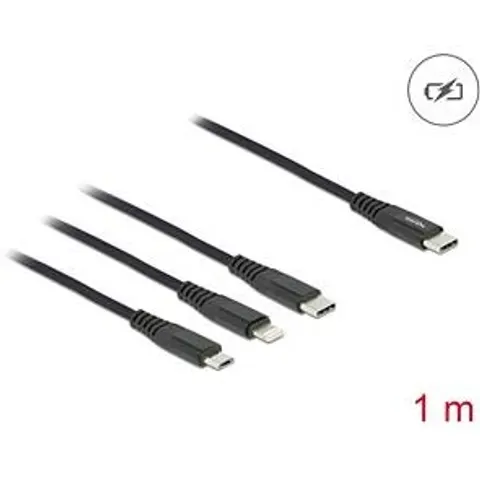 DELOCK USB Ladekabel 3 in 1 USB 1m – Bild 1