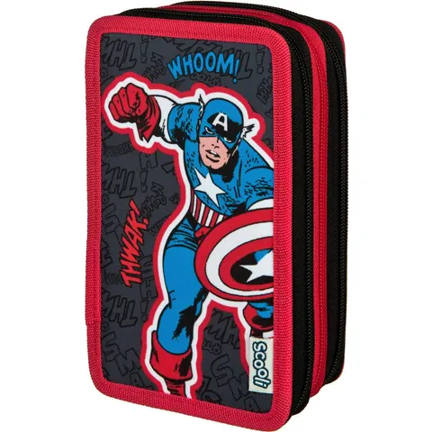 Federmäppchen SCOOLI "Tripledecker", Kinder, bunt (avengers), Polyester, Schreibgeräteetuis Federmäppchen avengers Einheitsgröße – Bild 1