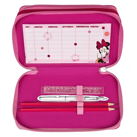 Federmäppchen SCOOLI "Tripledecker", Kinder, pink (minnie mouse), Polyester, Schreibgeräteetuis Federmäppchen minnie mouse Einheitsgrösse – Bild 1