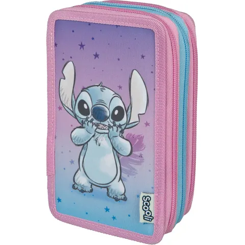 Federmäppchen SCOOLI "Tripledecker", Kinder, bunt (lilo, stitch), Polyester, Schreibgeräteetuis Federmäppchen lilo, stitch Einheitsgröße – Bild 1