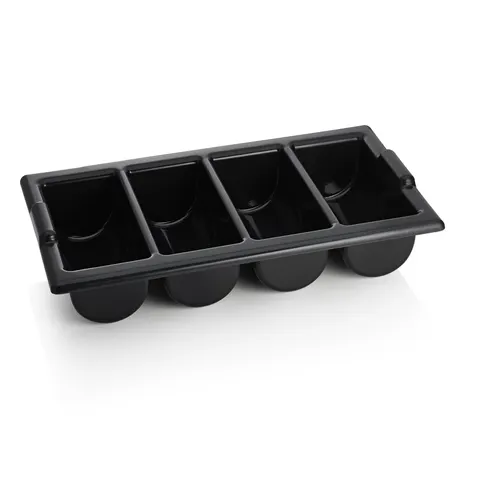 Was Germany Cutlery Tray GN 1/1 Black Polyethylene – image 1