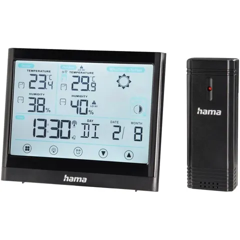 Hama Weerstation Full Touch Zwart – afbeelding 1