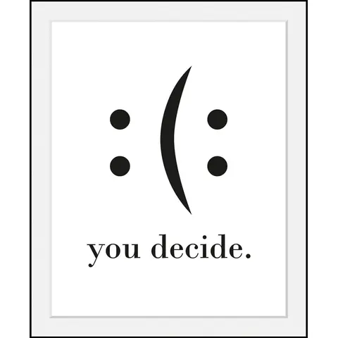 Bild mit Rahmen QUEENCE "oder Poster, you decide", schwarz (farbe rahmen: schwarz, farbe bild(er): schwarz), B:50cm H:70cm T:3cm, Acrylglas, Holz, Papier, Bilde – Bild 1