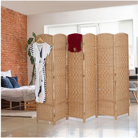 Kamerscherm - 170 x 241 cm - inklapbaar - 6-delig - hout - papier – afbeelding 1