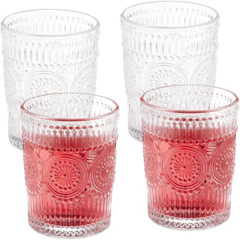 limonadeglazen - set van 4 - 300 ml - boho - vaatwasserbestendig - drinkglazen – afbeelding 1