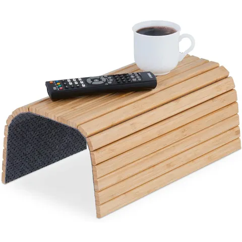 armleuning dienblad - 42 x 34 cm - bamboe - voor bank - organizer – afbeelding 1