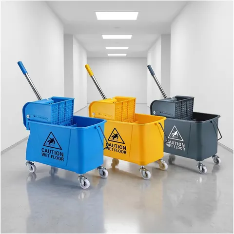 Schoonmaakkar - met wringer - blauw – afbeelding 1