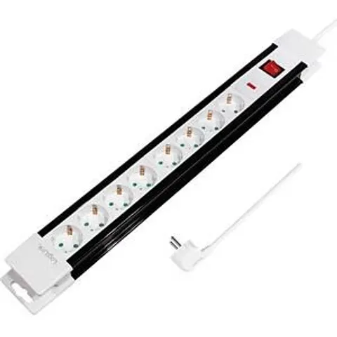 Stekkerdoos 8-voudig 3.0m / Wit / schakelaar LogiLink – afbeelding 1