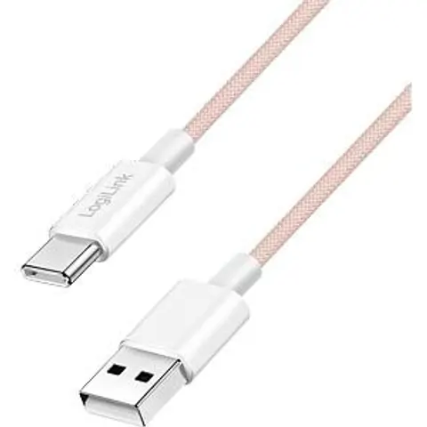 LogiLink USB 2.0 Kabel, USB-A - USB-C Stecker, 1,0 m, rosa – Bild 1
