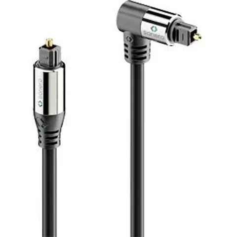SONERO Lichtleiter-Kabel, 1 m, schwarz, 1x90° Stecker – Bild 1