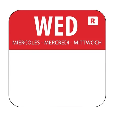Vogue voedseletiketten woensdag kleurcode rood – afbeelding 1
