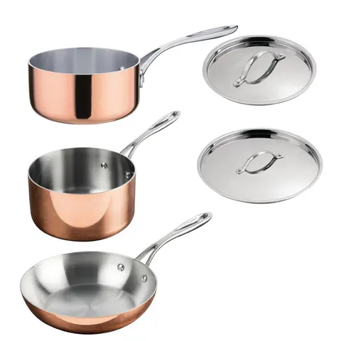 Vogue Cook Like A Pro 3-Piece Tri-Wall Copper Cookware Set – image 1