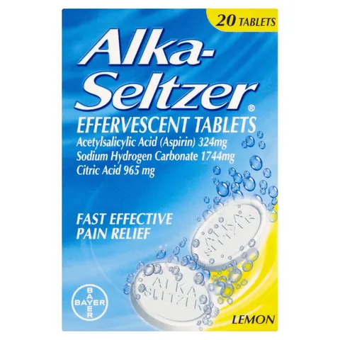 Alka-Seltzer Effervescent Tablets Lemon Flavour 20 Pack – image 1