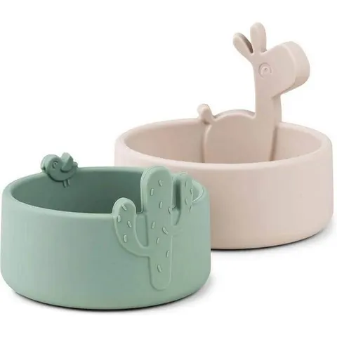 Done By Deer Lalee Kom - 2 Stuks - Sand/Green – afbeelding 1