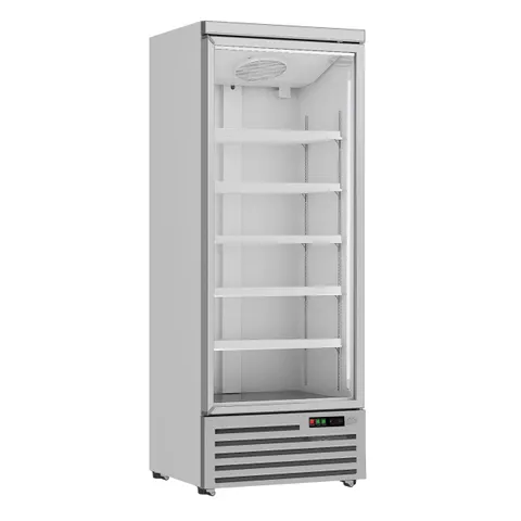 Combi Silver Glass Door Display Fridge JDE-600R – image 1