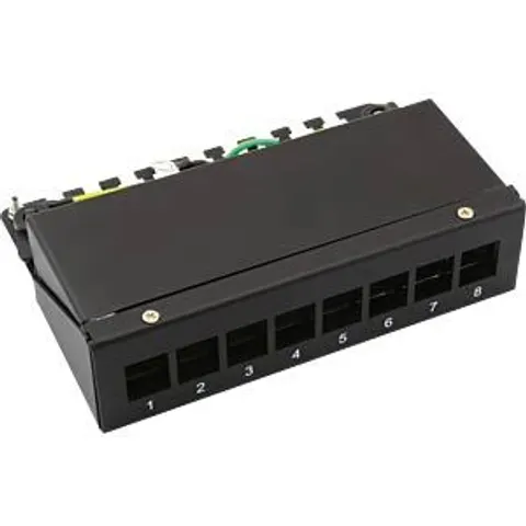 VALUE Keystone module houder, 8-poorts, zwart – afbeelding 1