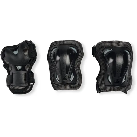Protektoren-Set ROLLERBLADE "Skate", schwarz, Protektoren, Kinder, Kunststoff, Polyester, Protektoren-Set schwarz Einheitsgrösse – Bild 1