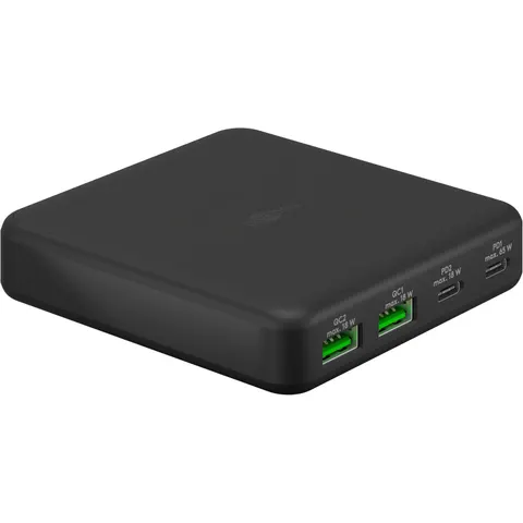 goobay Multiport-Tischladegerät GaN 65W schwarz – Bild 1