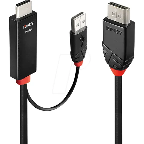 LINDY HDMI an DisplayPort Adapterkabel 2m – Bild 1