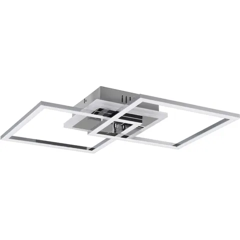 Reality Leuchten Venida LED ceiling light, square, chrome – image 1