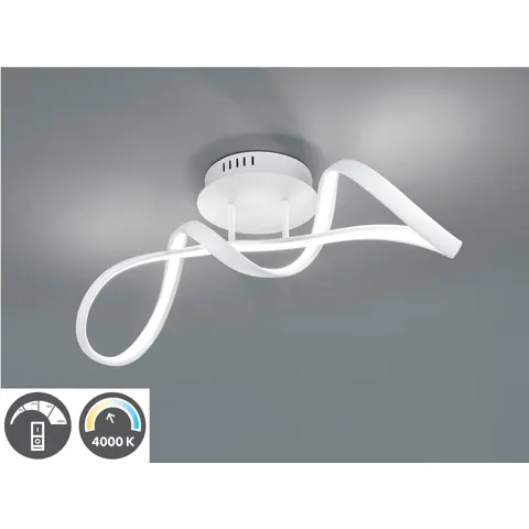 Reality Leuchten Perugia LED ceiling light, switch dimmer, white – image 1